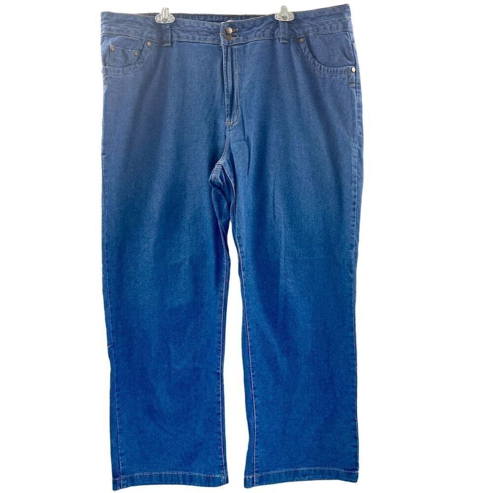 Woman Within Plus Size 22W Blue Relaxed Fit Denim Jeans